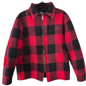 Vintage Woolrich Plaid Wool Fleece Lined Coat Country Fishercore Quilted Country